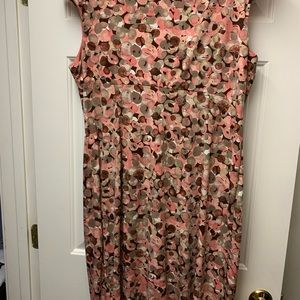 Multi color coral and beige spring dress.  Or Dress for any occasion!